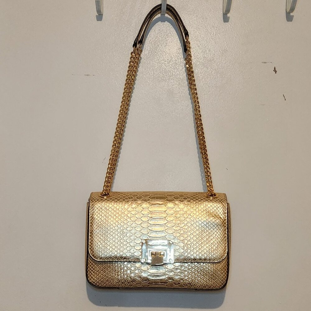 NWT "MICHAEL KORS" TINA LEATHER SHOULDER FLAP BAG